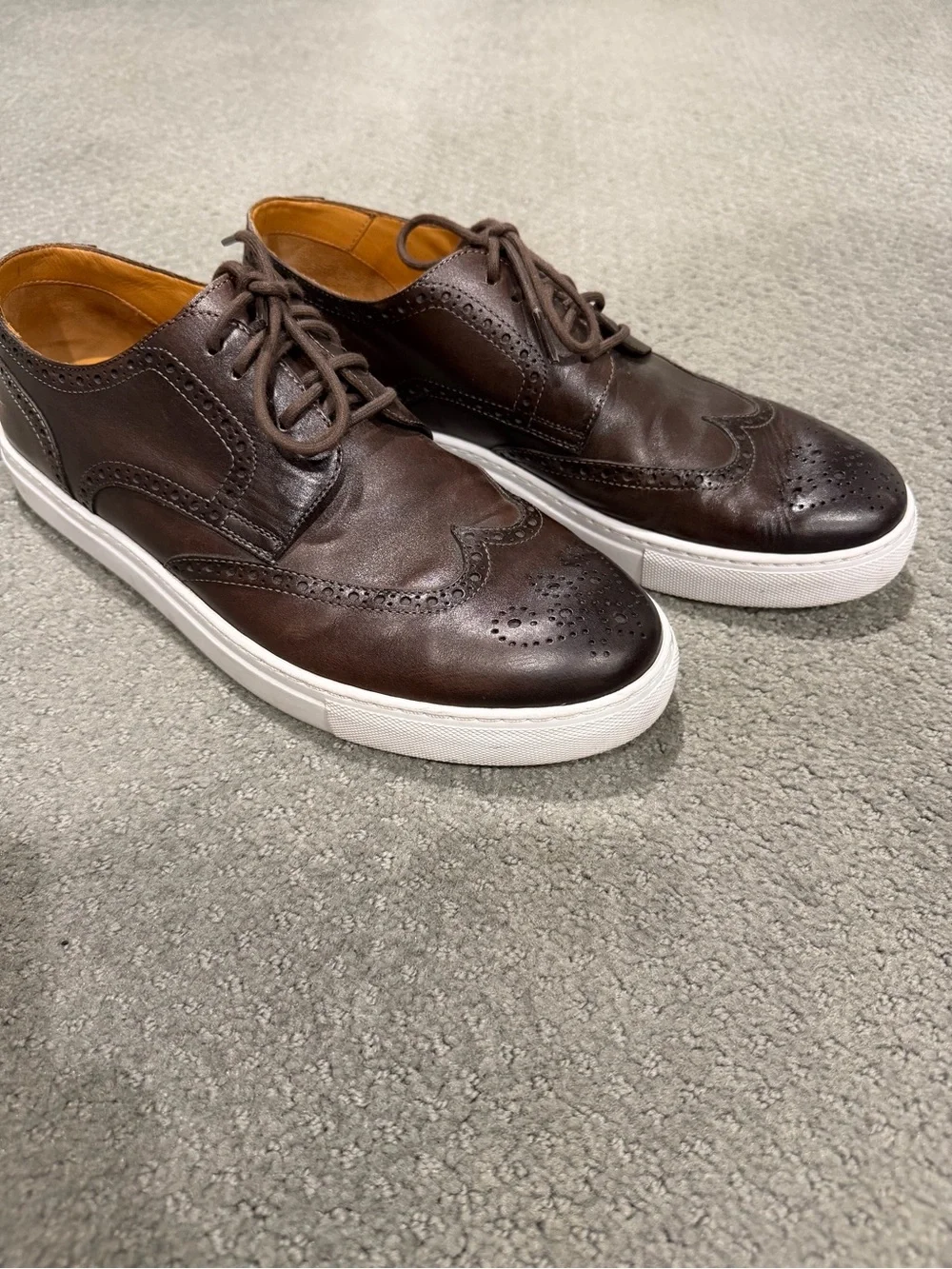 Men's Magnanni Albert Brown Wingtip Leather Casual Dress Shoes Size: 11